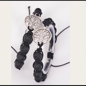 Adjustable Tree of Life Lava Rock Bracelet